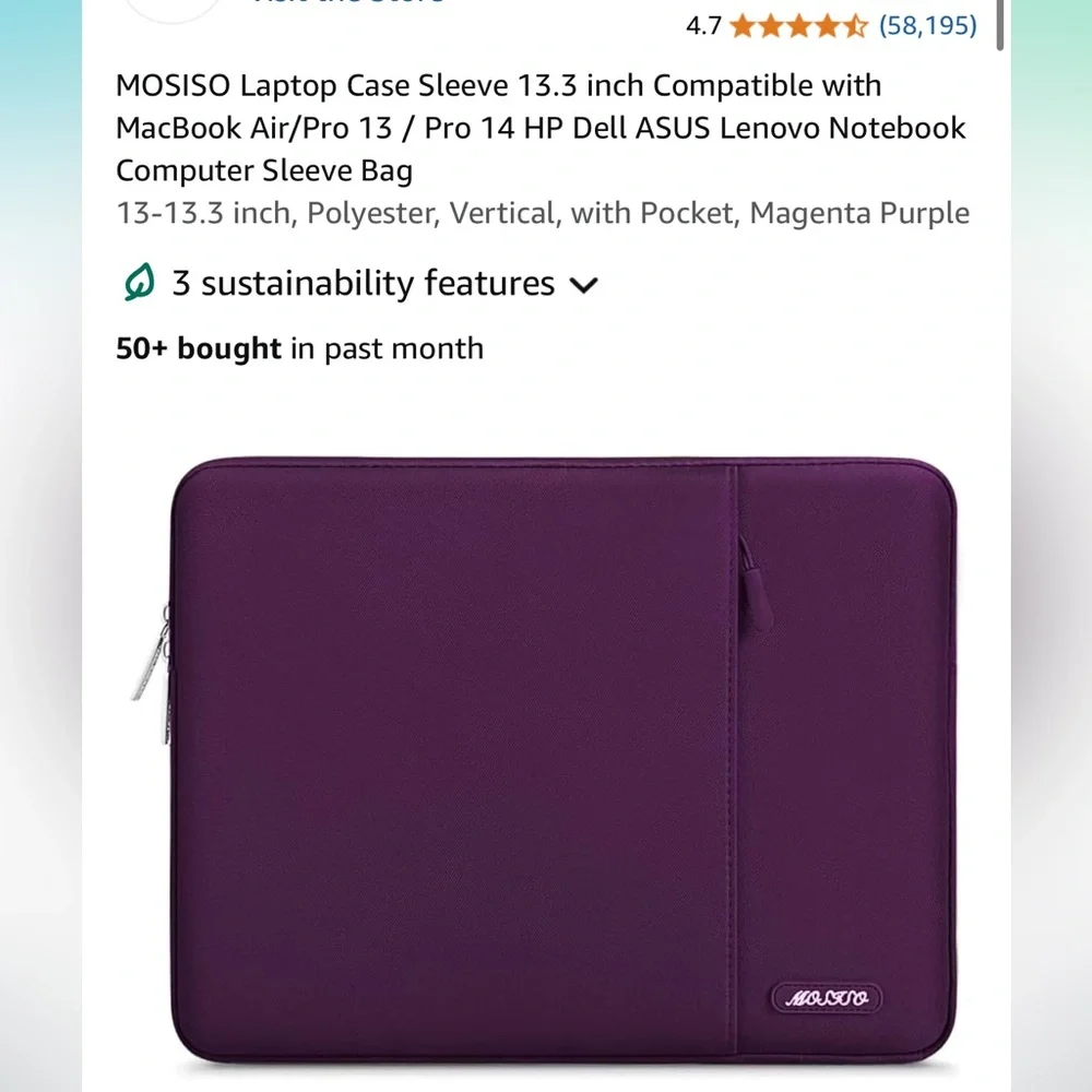 Purple Laptop Sleeve- Mosiso